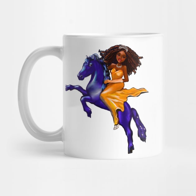 Black woman anime princess on horse ! black girl with Afro hair in braids Black Queen with dark brown skin by Artonmytee